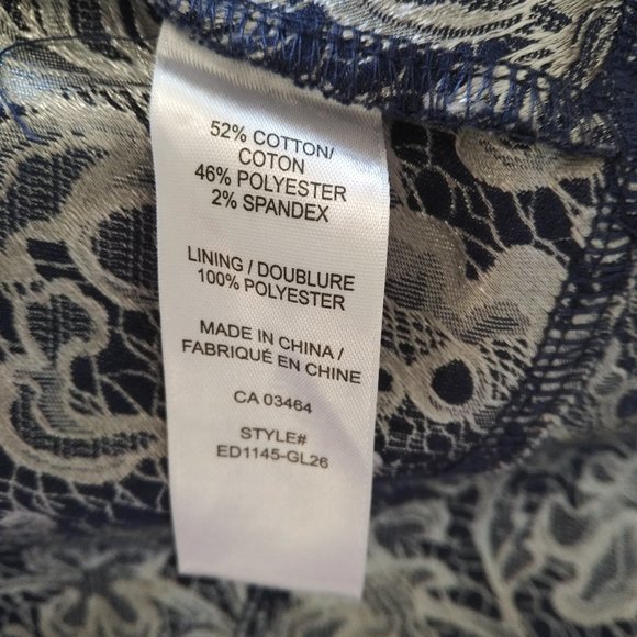 Ricki's | Blue Silver Floral Jacquard Dress | 4 - Picture 12 of 16